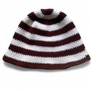 striped knit bucket hat